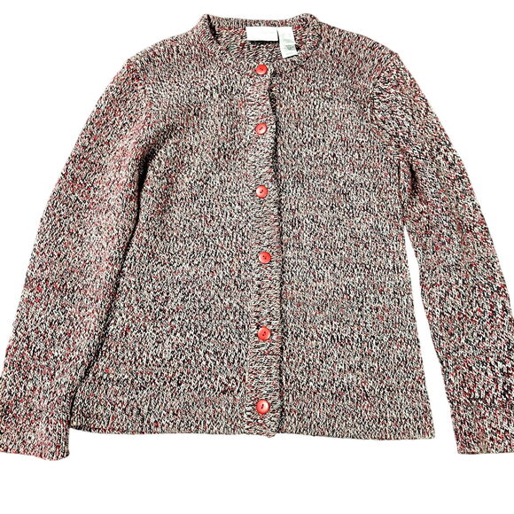 Liz Claiborne Womens Sweater Multi-Color Size Small Cotton Blend Button-up - Picture 1 of 12